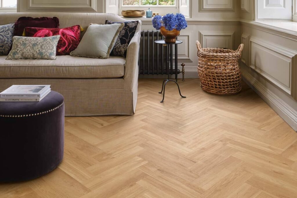 French Oak Gluedown Herringbone LVT