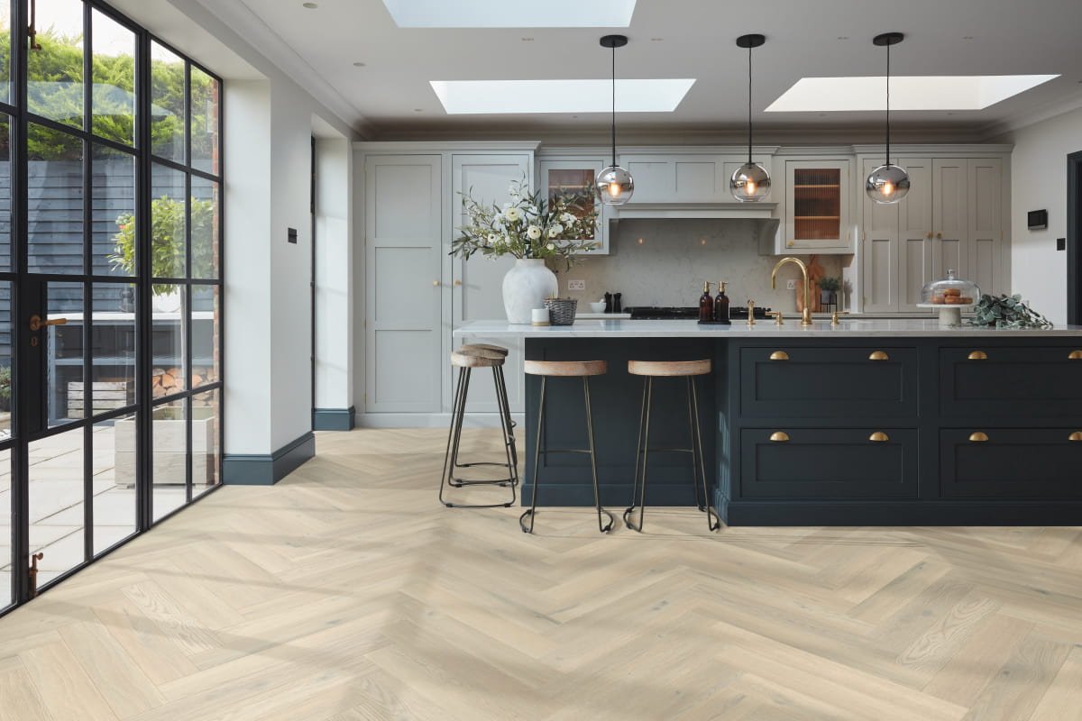 Basque Oak Gluedown Herringbone Luxury Vinyl