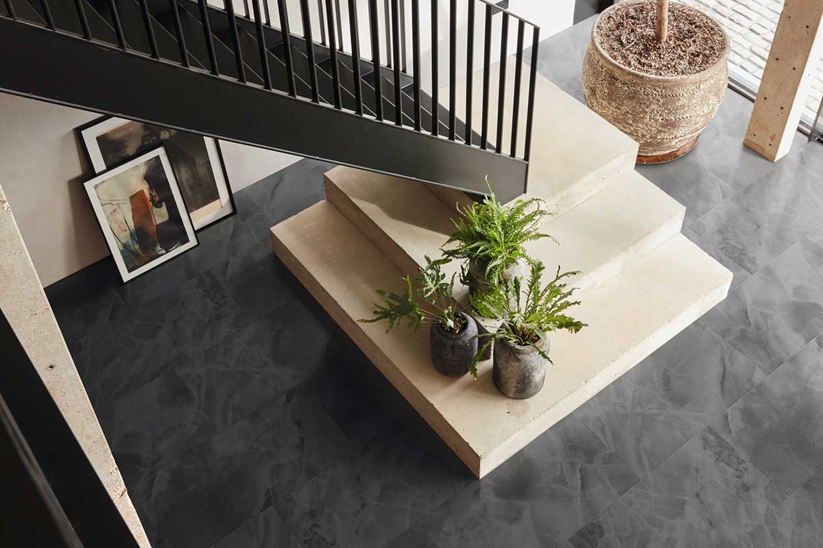 Black Onyx Gluedown Luxury Vinyl Tile