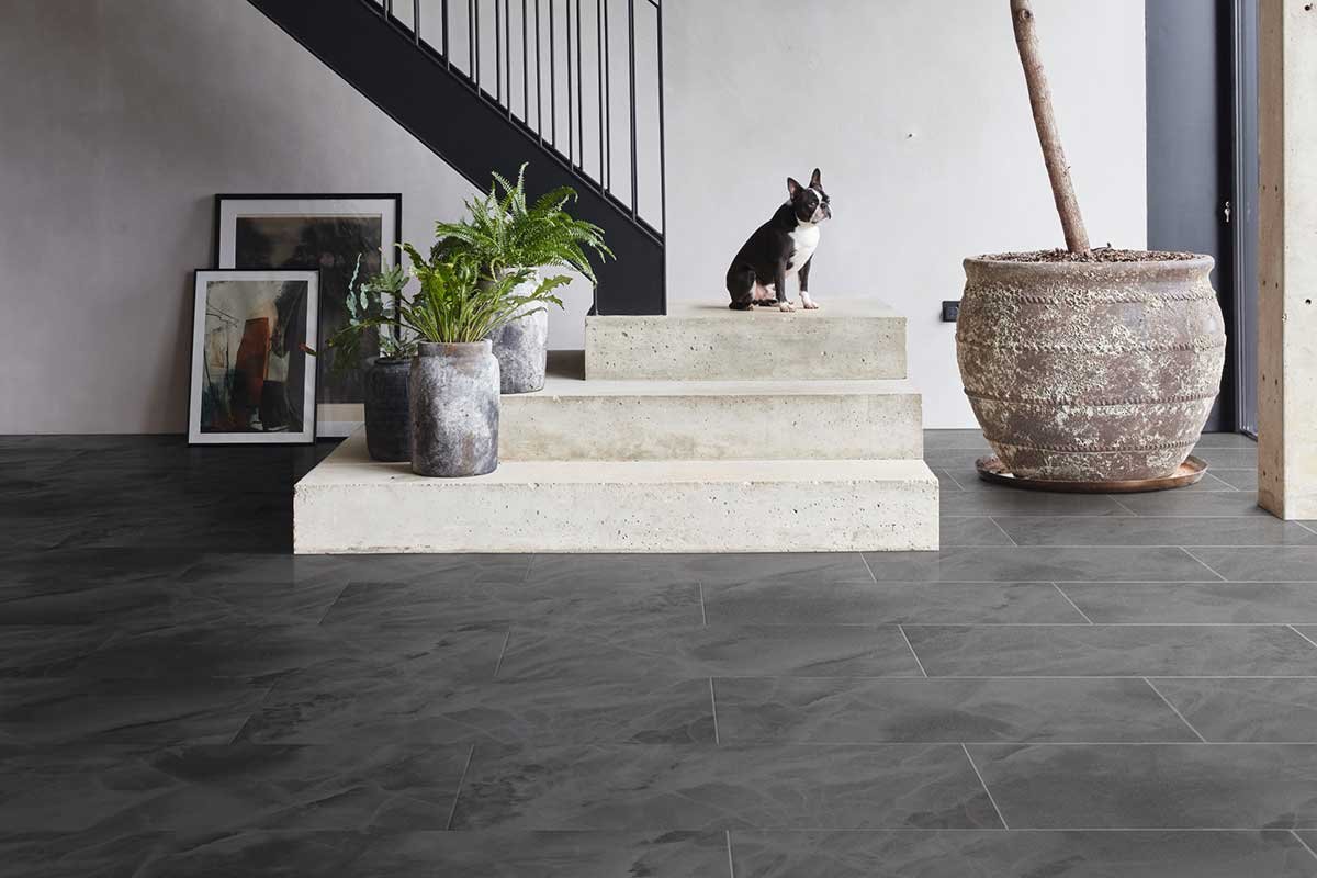 Black Onyx Gluedown Luxury Vinyl Tile
