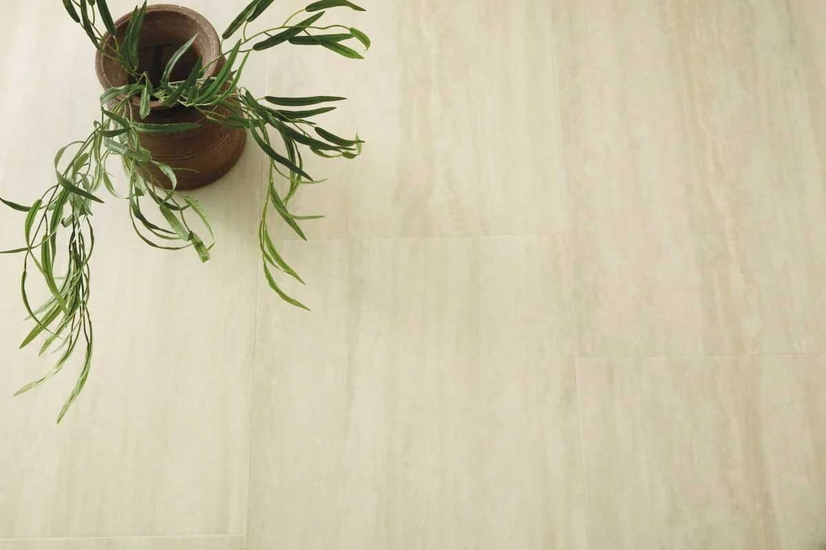 Champagne Travertino Gluedown Luxury Vinyl Tile