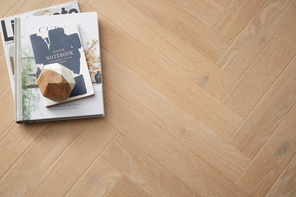 Golden Artisan Oak Gluedown Herringbone Luxury Vinyl