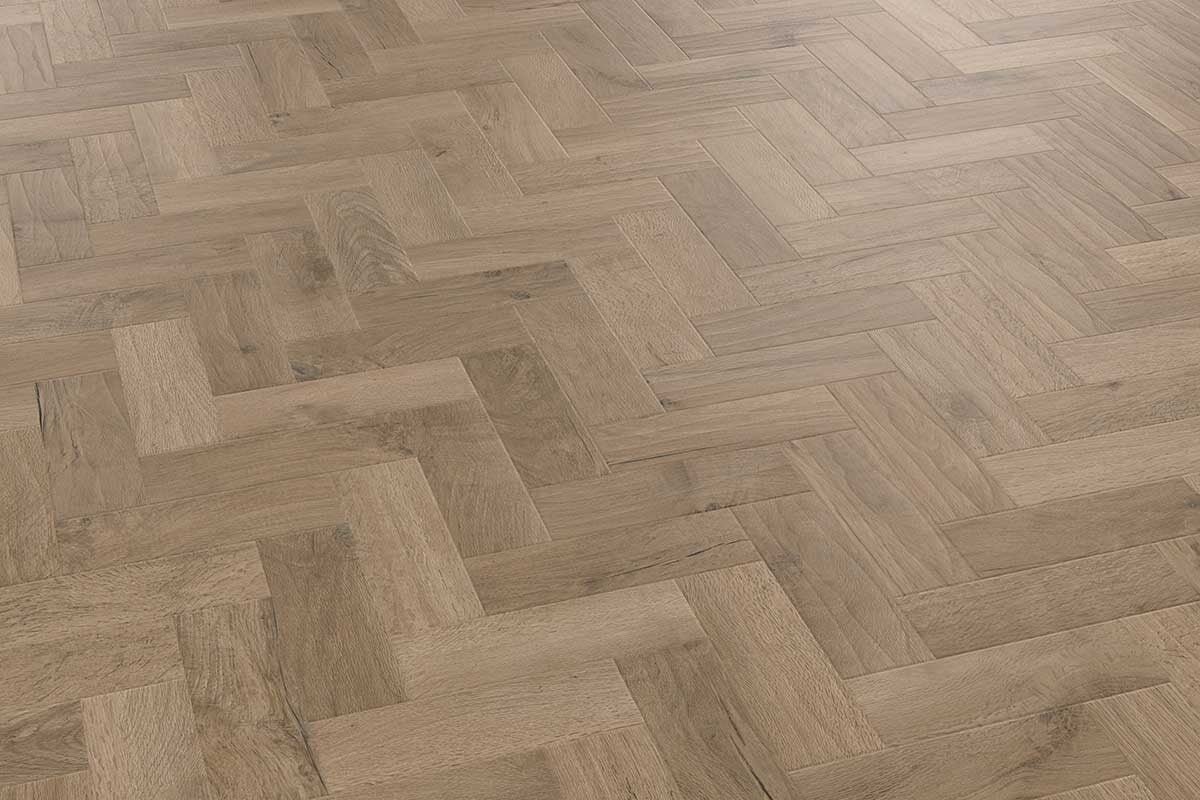 Salon Oak Gluedown Herringbone Luxury Vinyl