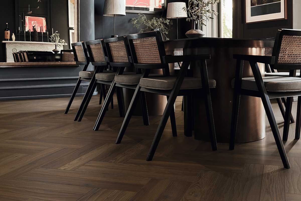 Serrano Oak Gluedown Herringbone Luxury Vinyl
