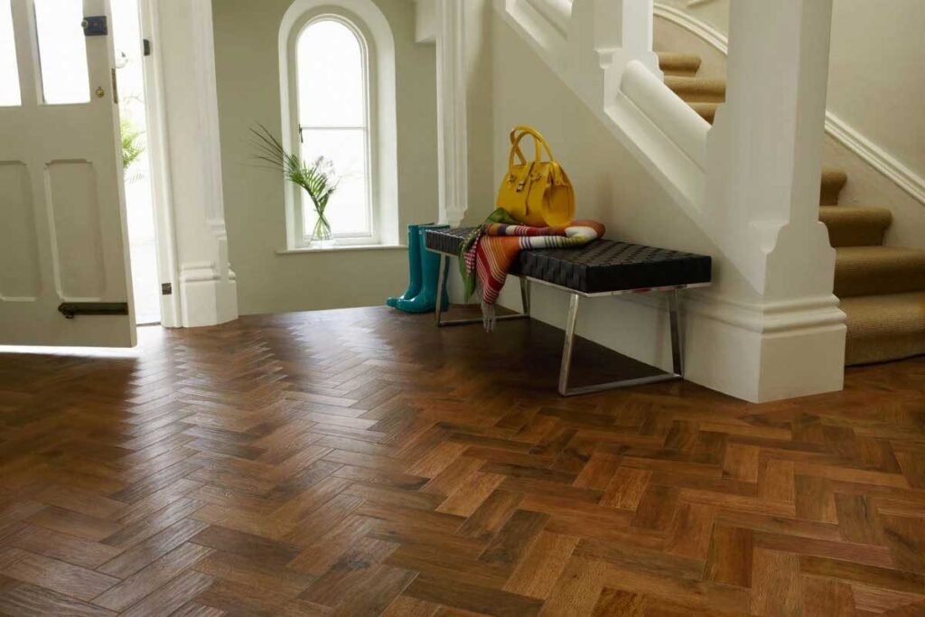 Dawn Oak Gluedown Herringbone LVT