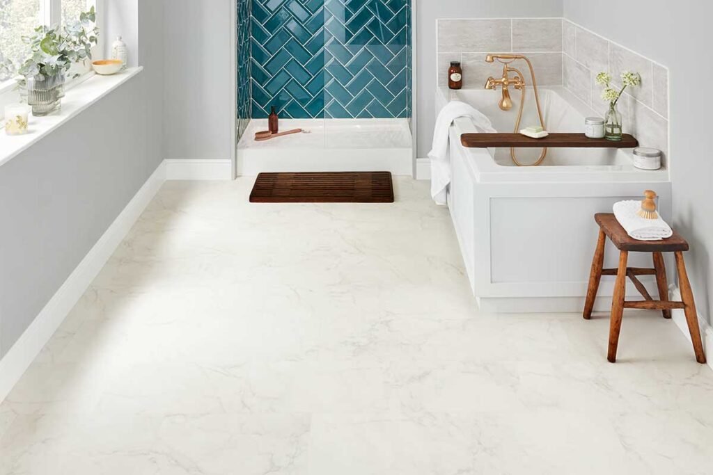 Frosted Marble Gluedown Luxury Vinyl Tile