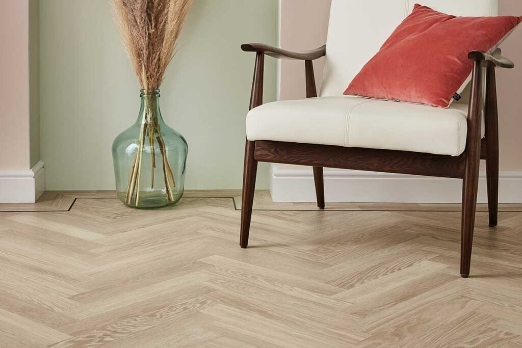 Dutch Limed Oak Gluedown Herringbone LVT