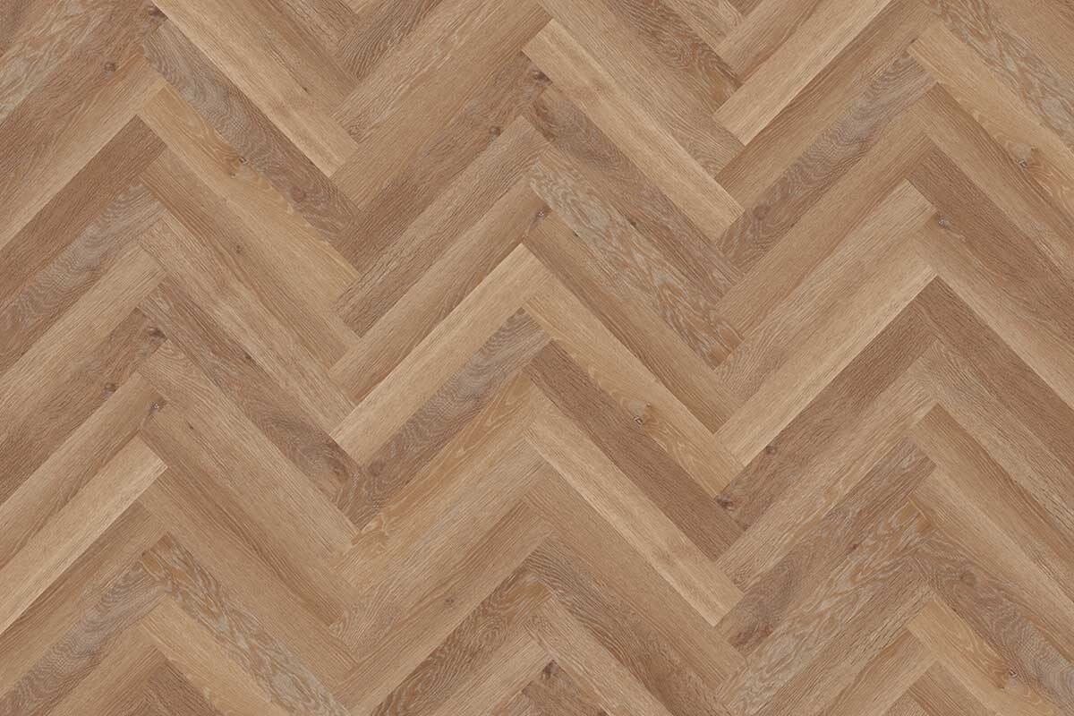 Pale Limed Oak Gluedown Herringbone