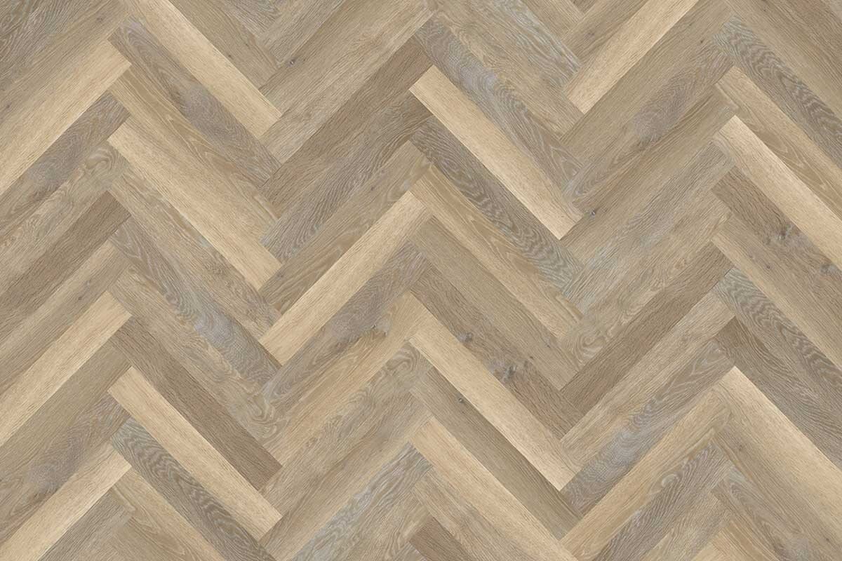 Lime Washed Oak Gluedown Herringbone