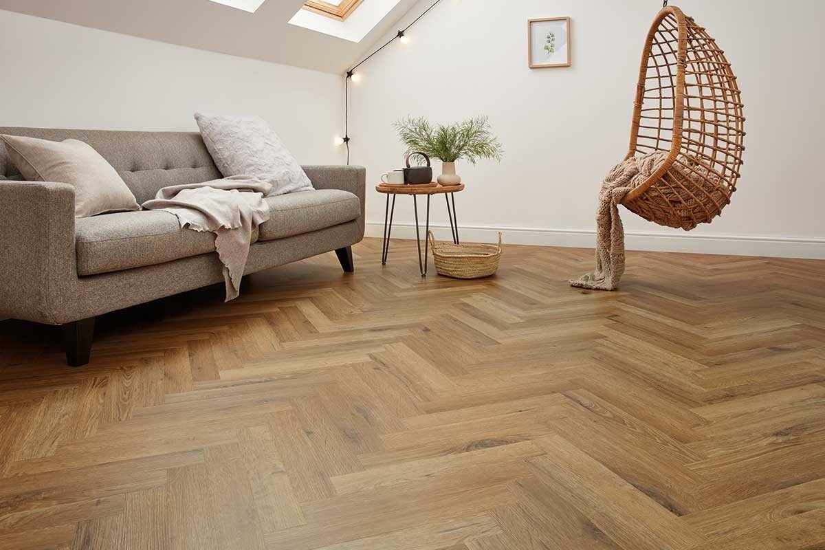 Traditional Character Oak Gluedown Herringbone