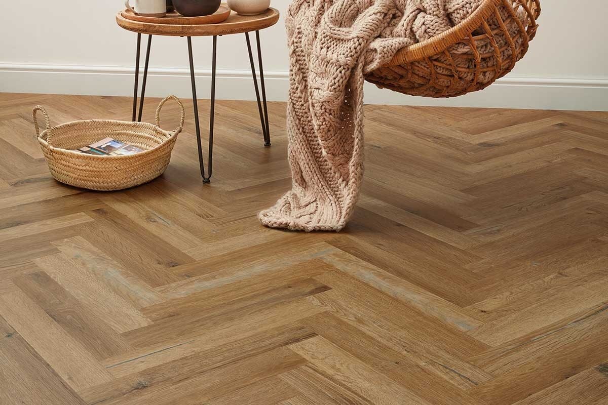 Traditional Character Oak Gluedown Herringbone
